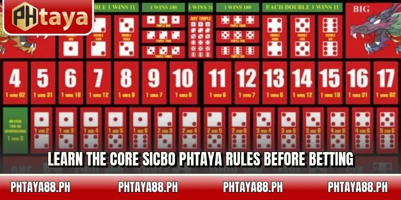 Learn the core sicbo PHTAYA rules before betting