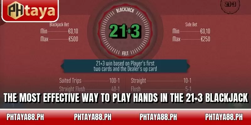 The most effective way to play hands in the 21+3 Blackjack