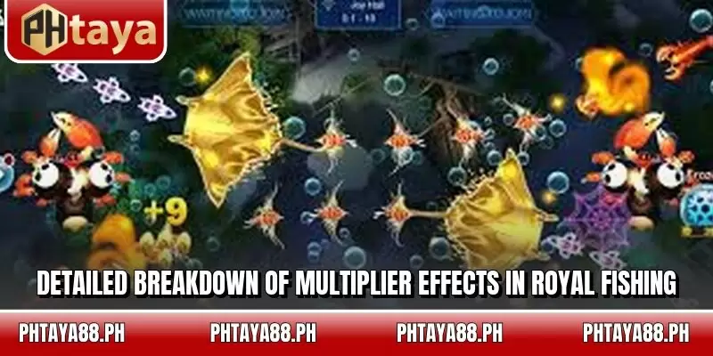 Detailed breakdown of multiplier effects in Royal Fishing